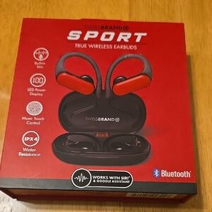 Sport True Wireless Earbuds - Red and Black